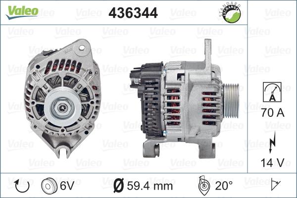 Valeo 436344 - Генератор autocars.com.ua