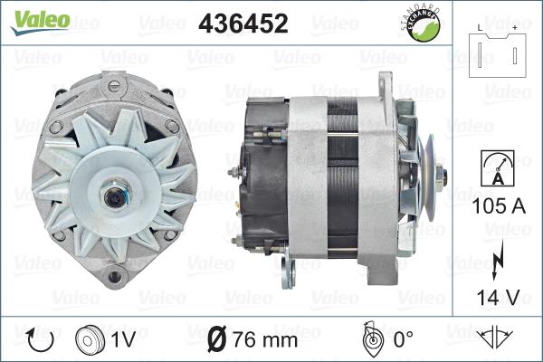 Valeo 436452 - Генератор autocars.com.ua