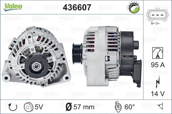 Valeo 436607 - Генератор autocars.com.ua