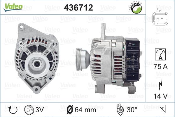 Valeo 436712 - Генератор autocars.com.ua