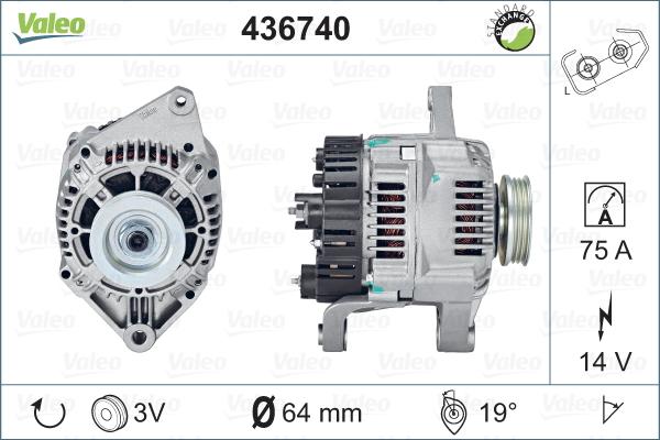 Valeo 436740 - Генератор autocars.com.ua