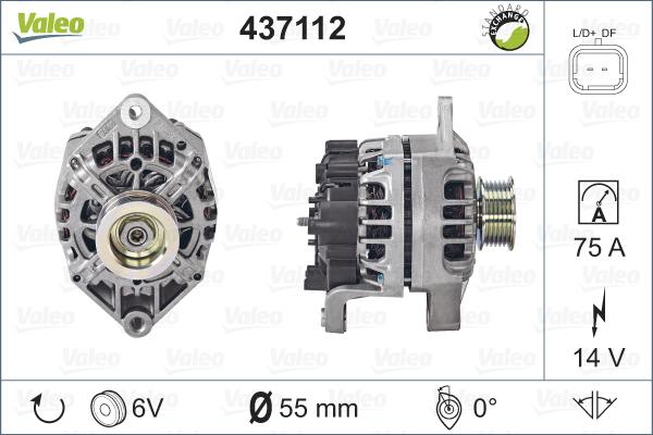 Valeo 437112 - Генератор autocars.com.ua