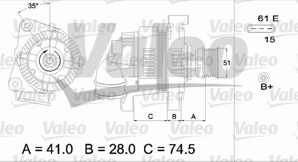 Valeo 437115 - Генератор avtokuzovplus.com.ua