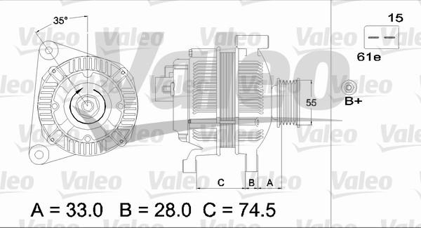 Valeo 437116 - Генератор autocars.com.ua