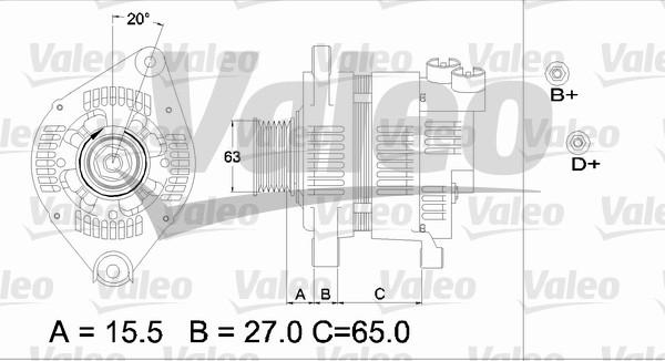 Valeo 437164 - Генератор autocars.com.ua