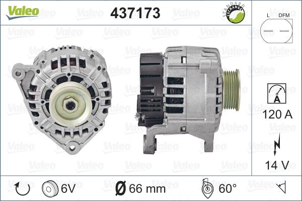 Valeo 437173 - Генератор autocars.com.ua