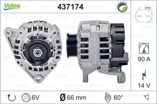 Valeo 437174 - Генератор autocars.com.ua