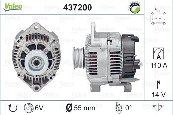 Valeo 437200 - Генератор autocars.com.ua