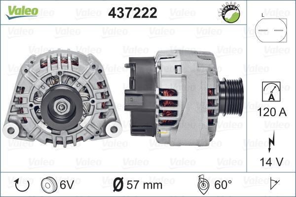 Valeo 437222 - Генератор autocars.com.ua