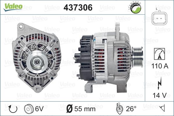 Valeo 437306 - Генератор autocars.com.ua