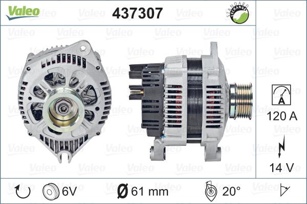 Valeo 437307 - Генератор autocars.com.ua