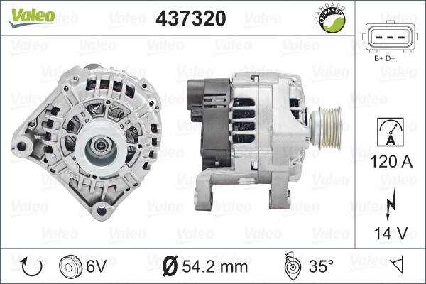 Valeo 437320 - Генератор autocars.com.ua