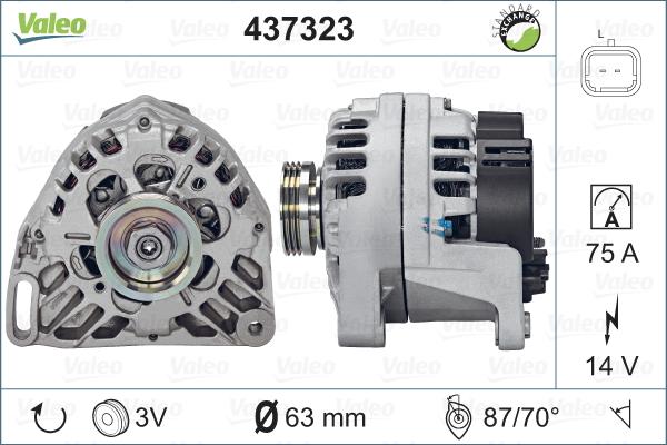 Valeo 437323 - Генератор autocars.com.ua