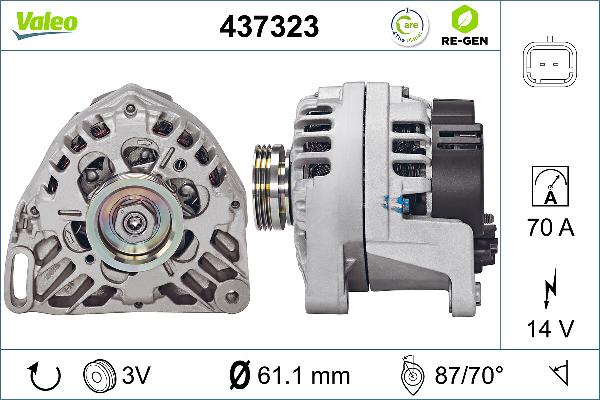 VALEO 437323 - Генератор autocars.com.ua