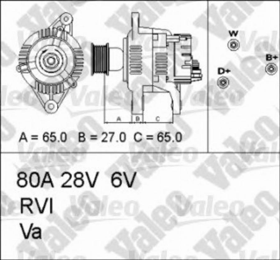 Valeo 437 325 - Генератор avtokuzovplus.com.ua