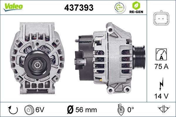 VALEO 437393 - Генератор autocars.com.ua