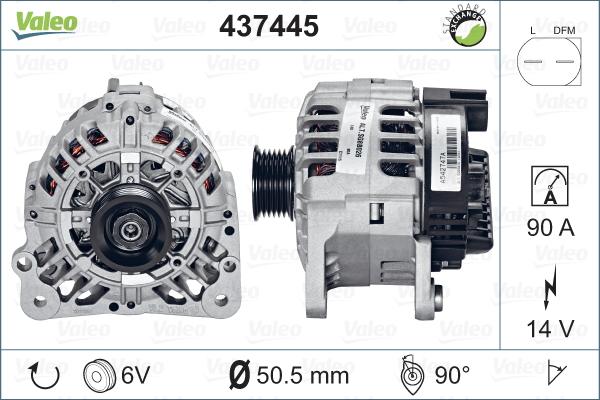 Valeo 437445 - Генератор autocars.com.ua