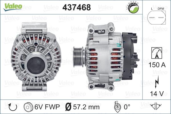 Valeo 437468 - Генератор autocars.com.ua