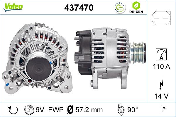 VALEO 437470 - Генератор autocars.com.ua