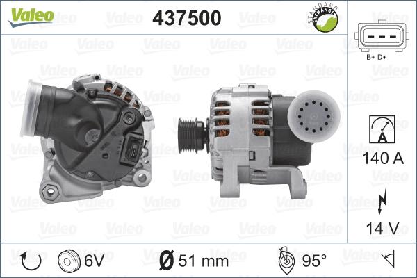 Valeo 437500 - Генератор autocars.com.ua