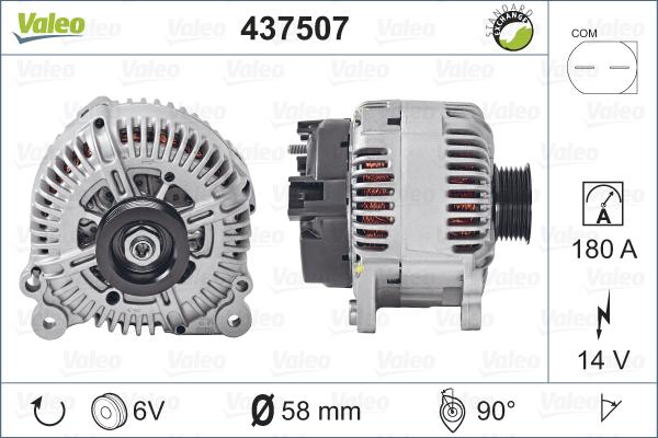 Valeo 437507 - Генератор autocars.com.ua