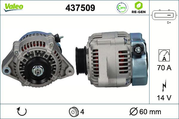 VALEO 437509 - Генератор autocars.com.ua