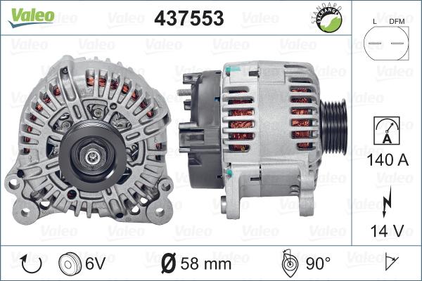 Valeo 437553 - Генератор avtokuzovplus.com.ua