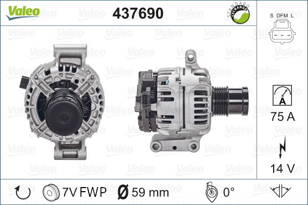 Valeo 437690 - Генератор autocars.com.ua