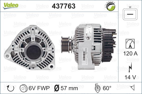 Valeo 437763 - Генератор autocars.com.ua