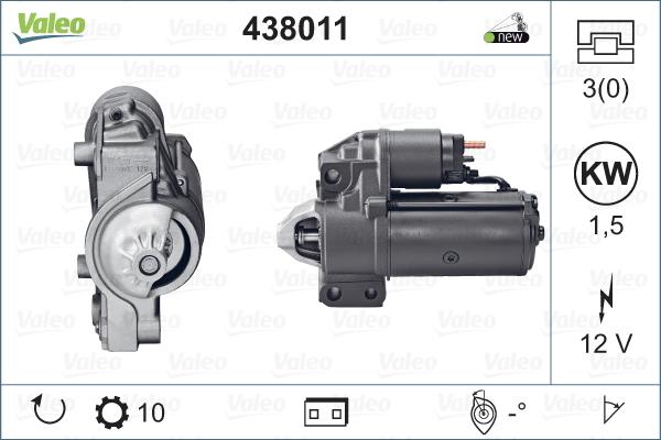 Valeo 438011 - Стартер autocars.com.ua