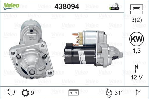 Valeo 438094 - Стартер autocars.com.ua