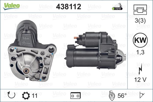 Valeo 438112 - Стартер autocars.com.ua