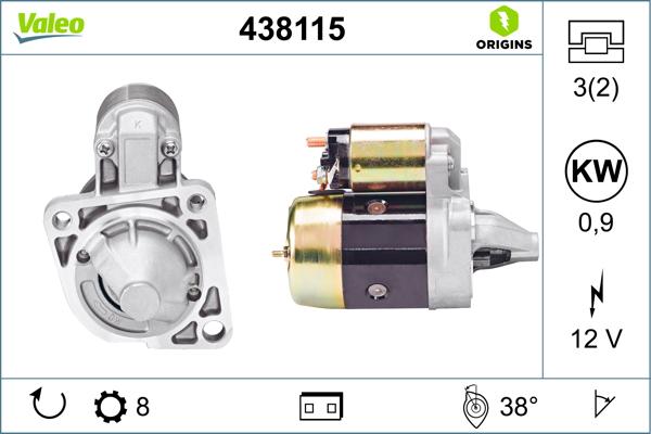 VALEO 438115 - Стартер autocars.com.ua