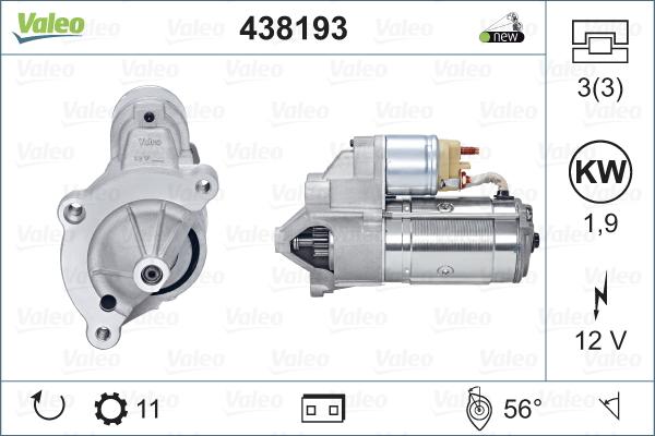 Valeo 438193 - Стартер avtokuzovplus.com.ua