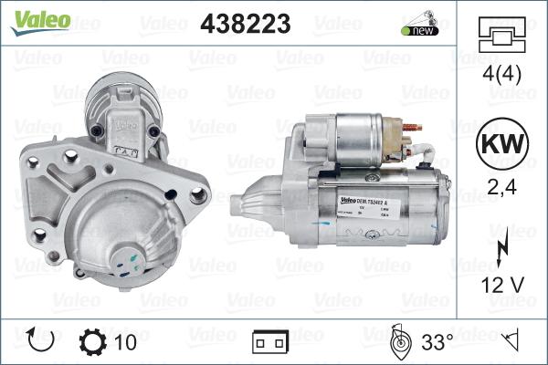 Valeo 438223 - Стартер autocars.com.ua