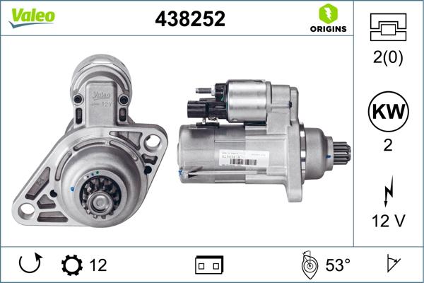 VALEO 438252 - Стартер autocars.com.ua
