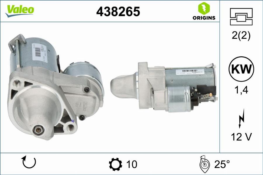 Valeo 438265 - Стартер avtokuzovplus.com.ua