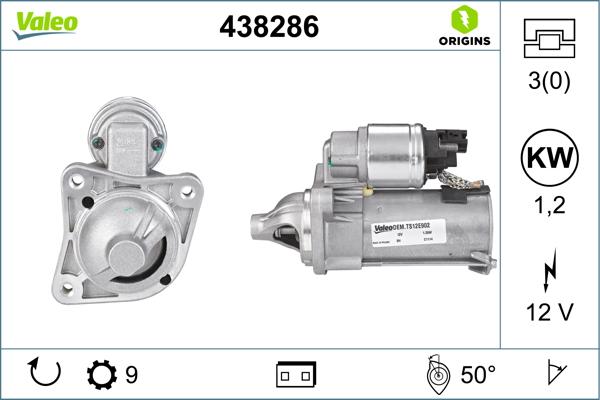 VALEO 438286 - Стартер autocars.com.ua