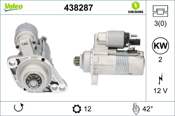 VALEO 438287 - Стартер autocars.com.ua