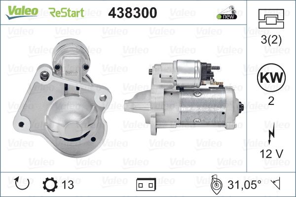 Valeo 438300 - Стартер autocars.com.ua