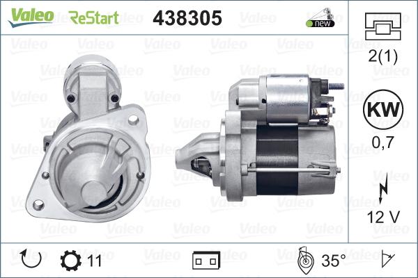 Valeo 438305 - Стартер autodnr.net