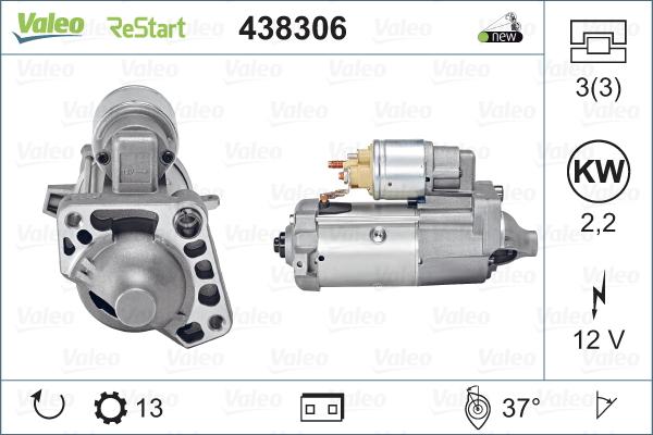 Valeo 438306 - Стартер avtokuzovplus.com.ua