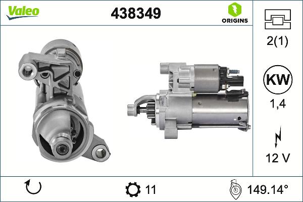 VALEO 438349 - Стартер autocars.com.ua