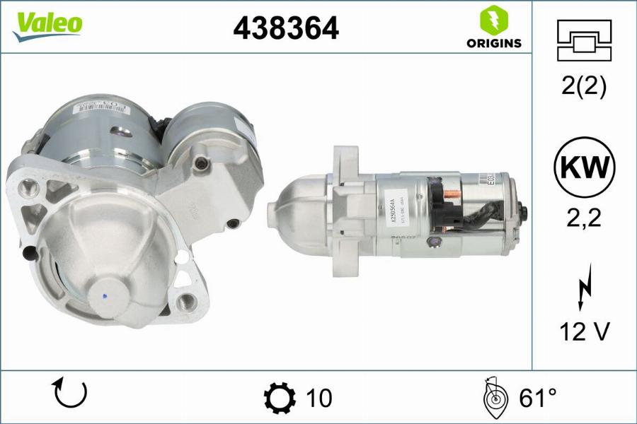 Valeo 438364 - Стартер autodnr.net