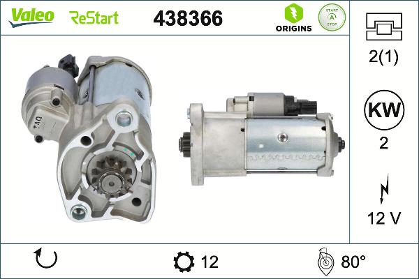 VALEO 438366 - Стартер autocars.com.ua