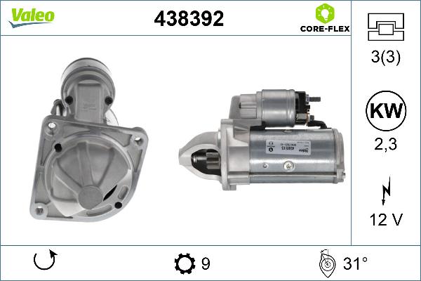 VALEO 438392 - Стартер autocars.com.ua