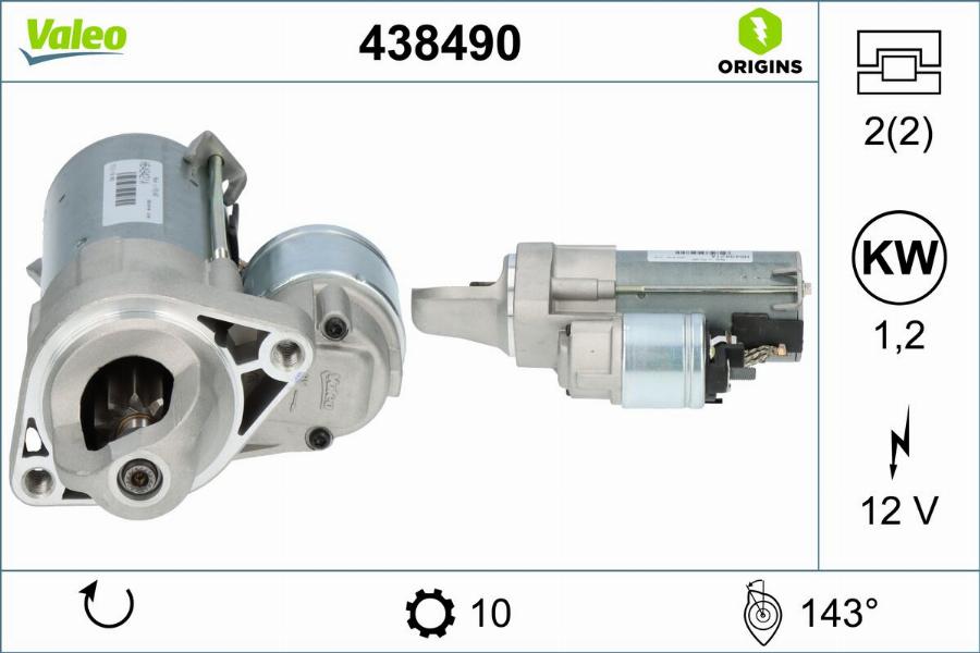 Valeo 438490 - Стартер autocars.com.ua