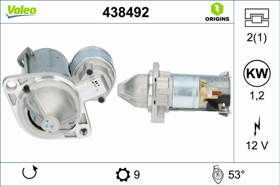 Valeo 438492 - Стартер avtokuzovplus.com.ua