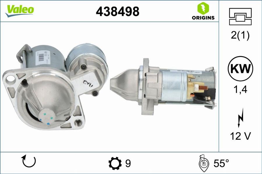 Valeo 438498 - Стартер autodnr.net