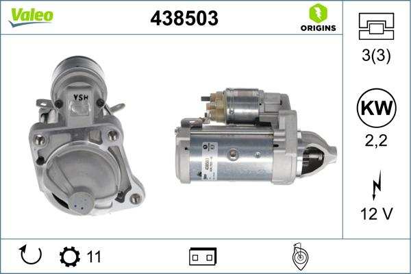 Valeo 438503 - Стартер autocars.com.ua